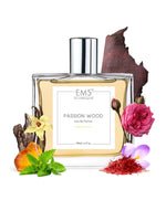 EM5™ Passion Wood Perfume for Men & Women | Oud Leather Topical Spicy Woody Fragrance | 50 ml Unisex Eau de Parfum Spray | Luxury Gift for Him & Her