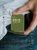 EM5™ Antonia | Solid Perfume for Men | Alcohol Free Strong lasting fragrance | Woody Earthy Spicy | Goodness of Beeswax + Shea Butter