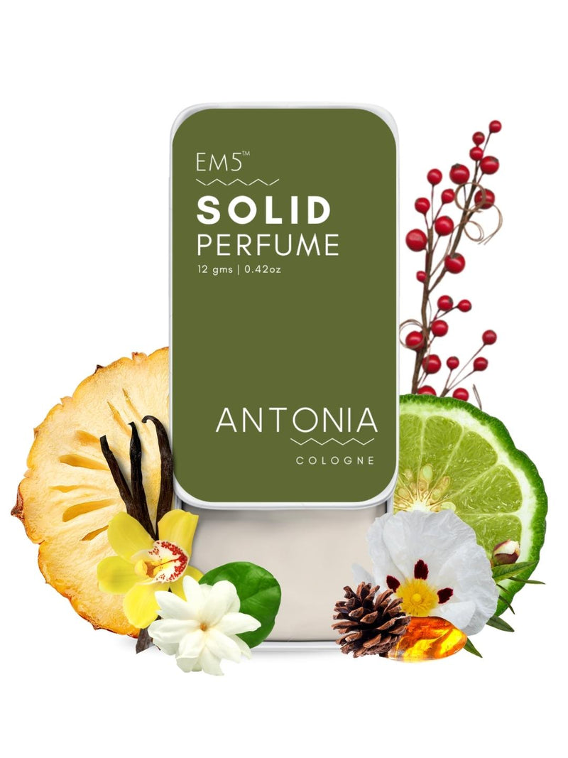 EM5™ Antonia | Solid Perfume for Men | Alcohol Free Strong lasting fragrance | Woody Earthy Spicy | Goodness of Beeswax + Shea Butter