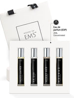 EM5™ Combo Pack of 4 - Best of Leather Collection for Him | Eau De Parfum Spray | Perfect Gift Set for Men | Compact & Travel Friendly | 15 ml Each