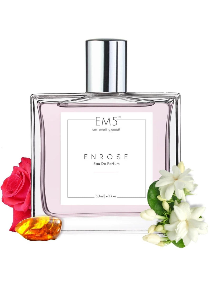 EM5™ Enrose Perfume for Women | Eau De Parfum Spray | Rose Musky Powdery Fragrance Accords | Luxury Gift for Her | Sizes Available: 50 ml / 15 ml - House of EM5