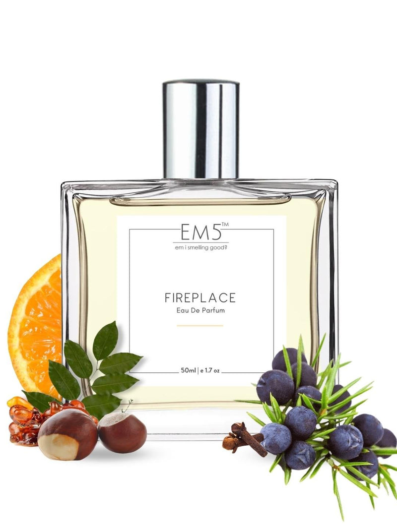 EM5™ Fireplace Unisex Perfume | Eau De Parfum Spray for Men & Women | Woody Vanilla Balsamic Fragrance Accords | Luxury Gift for Him / Her | Sizes Available: 50 ml / 15 ml - House of EM5