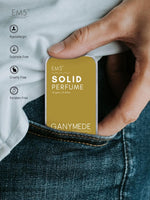 EM5™ Ganymede | Solid Perfume for Men & Women | Alcohol Free | Strong and lasting fragrance | Warm Spicy Leather | Goodness of Beeswax + Shea Butter