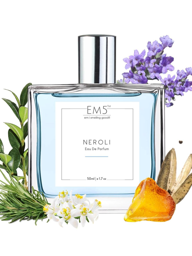 EM5™ Neroli Unisex Perfume | Eau De Parfum Spray for Men & Women | Citrus White Floral Aromatic Fragrance Accords | Luxury Gift for Him / Her | Sizes Available: 50 ml / 15 ml - House of EM5