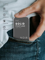 EM5™ Noir  | Solid Perfume for Men & Women | Alcohol Free Strong lasting fragrance | Amber Woody Spicy | Goodness of Beeswax + Shea Butter