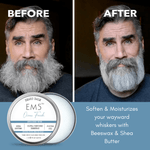 EM5™ Natural Organic Beard Balm | Medium Hold - Shine | BeesWax, Shea Butter, Jojoba Oil, Essential Oils (Ocean Fresh) - House of EM5