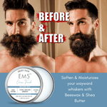 EM5™ Natural Organic Beard Balm | Medium Hold - Shine | BeesWax, Shea Butter, Jojoba Oil, Essential Oils (Ocean Fresh) - House of EM5