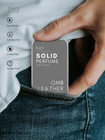 EM5™ Omb Leather | Solid Perfume for Men & Women | Alcohol Free Strong lasting fragrance | Leather Animalic Earthy | Goodness of Beeswax + Shea Butter