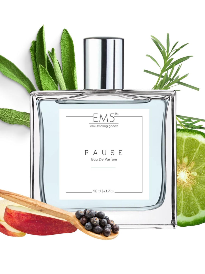 EM5™ Pause Perfume for Men | Eau De Parfum Spray| Aromatic Fresh Amber Fragrance Accords | Luxury Gift for Him | Sizes Available: 50 ml / 15 ml - House of EM5