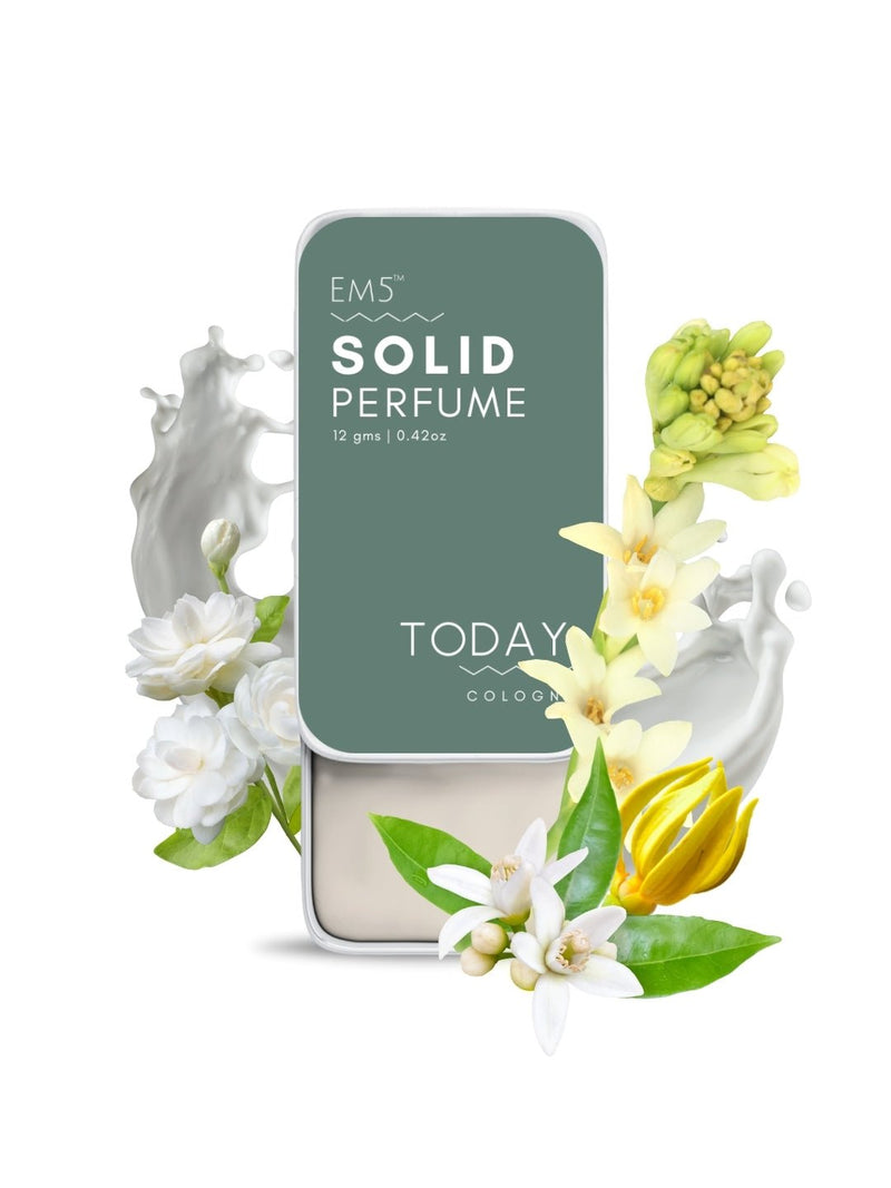 EM5™ Today Solid Perfume for Women | Alcohol Free | Woody Citrus Sweet Fruity I Goodness of Beeswax + Shea Butter | 12 gm