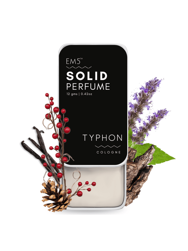 EM5™ Typhon | Solid Perfume for Men & Women | Alcohol Free Strong lasting fragrance | Woody Spicy Tobacco | Goodness of Beeswax + Shea Butter