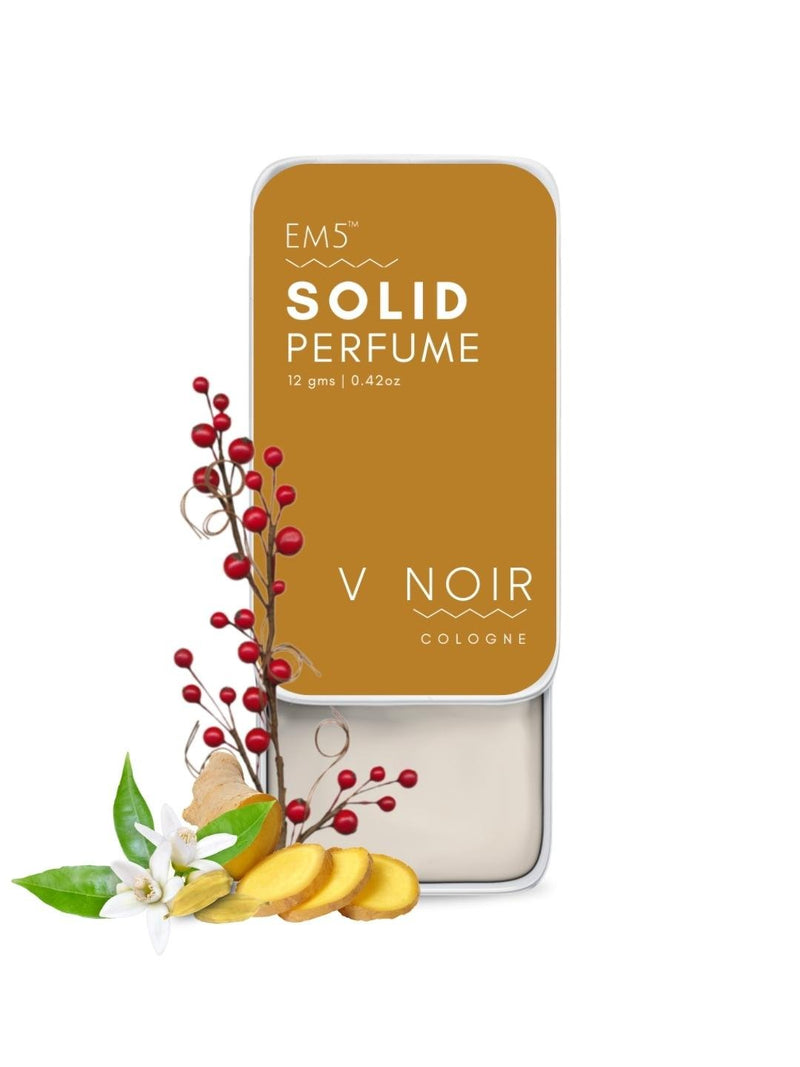 EM5™ V Noir | Solid Perfume for Women | Alcohol Free Strong and lasting fragrance | Warm Spicy Coconut White Floral | With the Goodness of Beeswax + Shea Butter