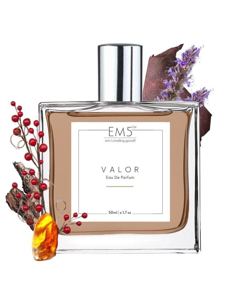 EM5™ Valor Perfume for Men | Eau De Parfum Spray | Spicy Woody Patchouli Fragrance Accords | Luxury Gift for Him | Sizes Available: 50 ml / 15 ml - House of EM5