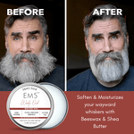 EM5™ Natural Organic Beard Balm | EM5's Natural Organic Beard Balm | Medium Hold - Shine | BeesWax, Shea Butter, Jojoba Oil, Essential Oils (Woody Oud) - House of EM5