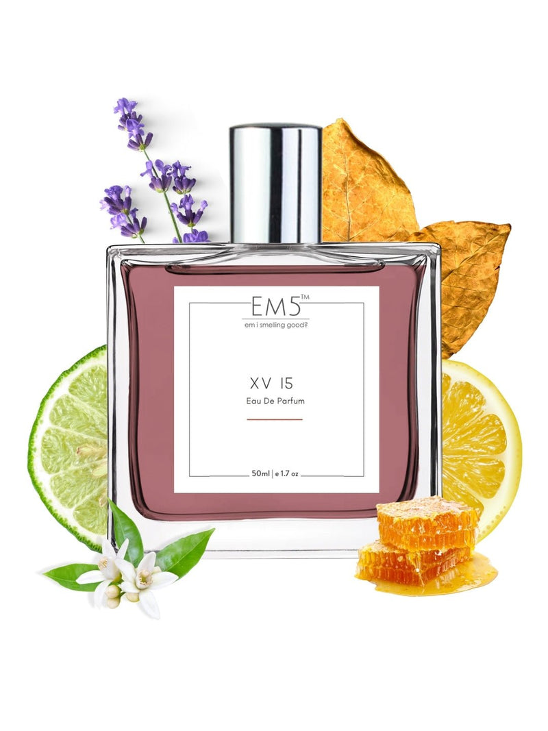 EM5™ XV 15 Perfume for Men & Women | Sweet Tobacco Floral Warm Spicy Fragrance | 50 ml Unisex Eau de Parfum Spray | Luxury Gift for Him & Her